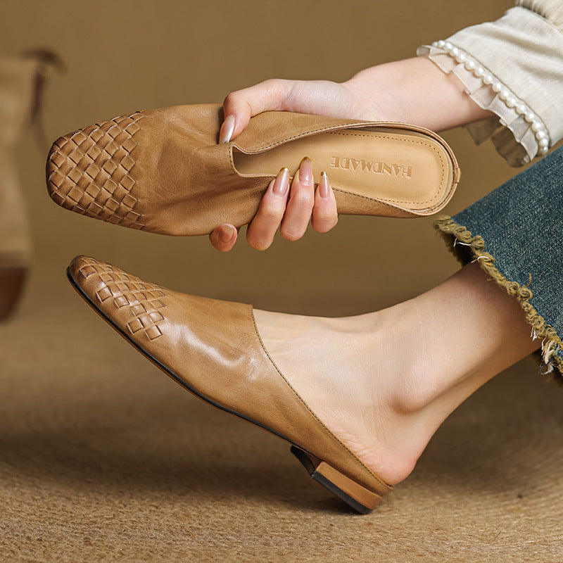 Eabha Woven Toe Mules in Khaki