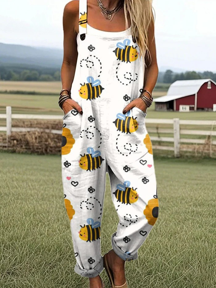 Effie Smiling Bee Overalls