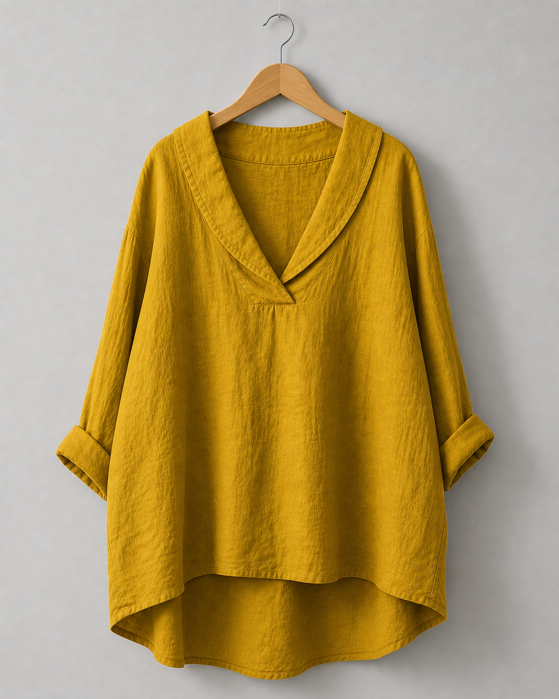 Eiluned Shawl Collar Top in Yellow