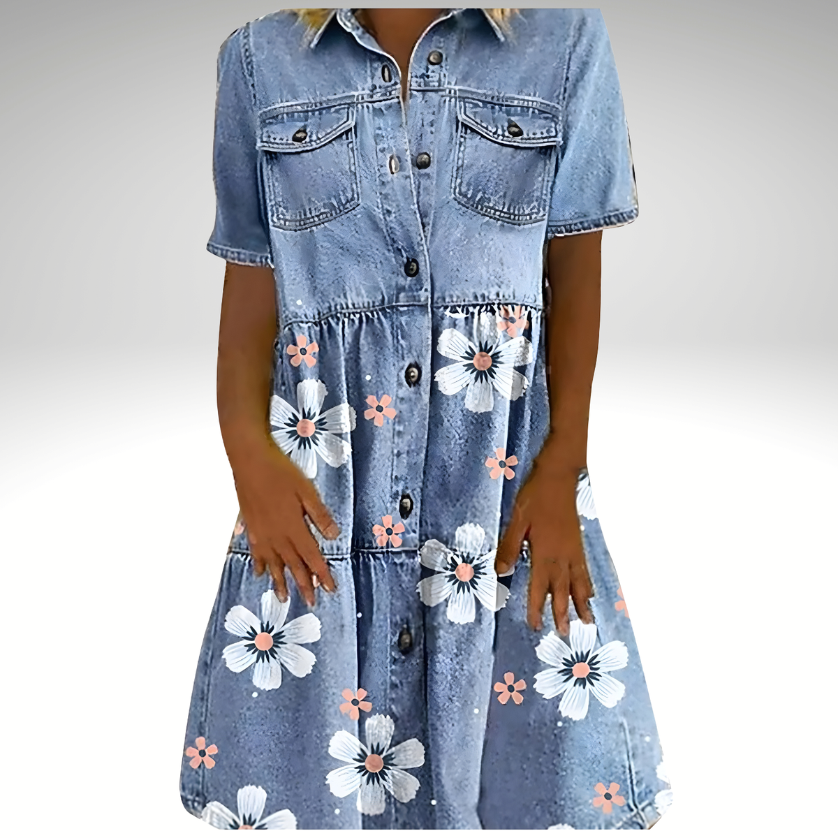 Eithne Floral Shirt Dress in Blue