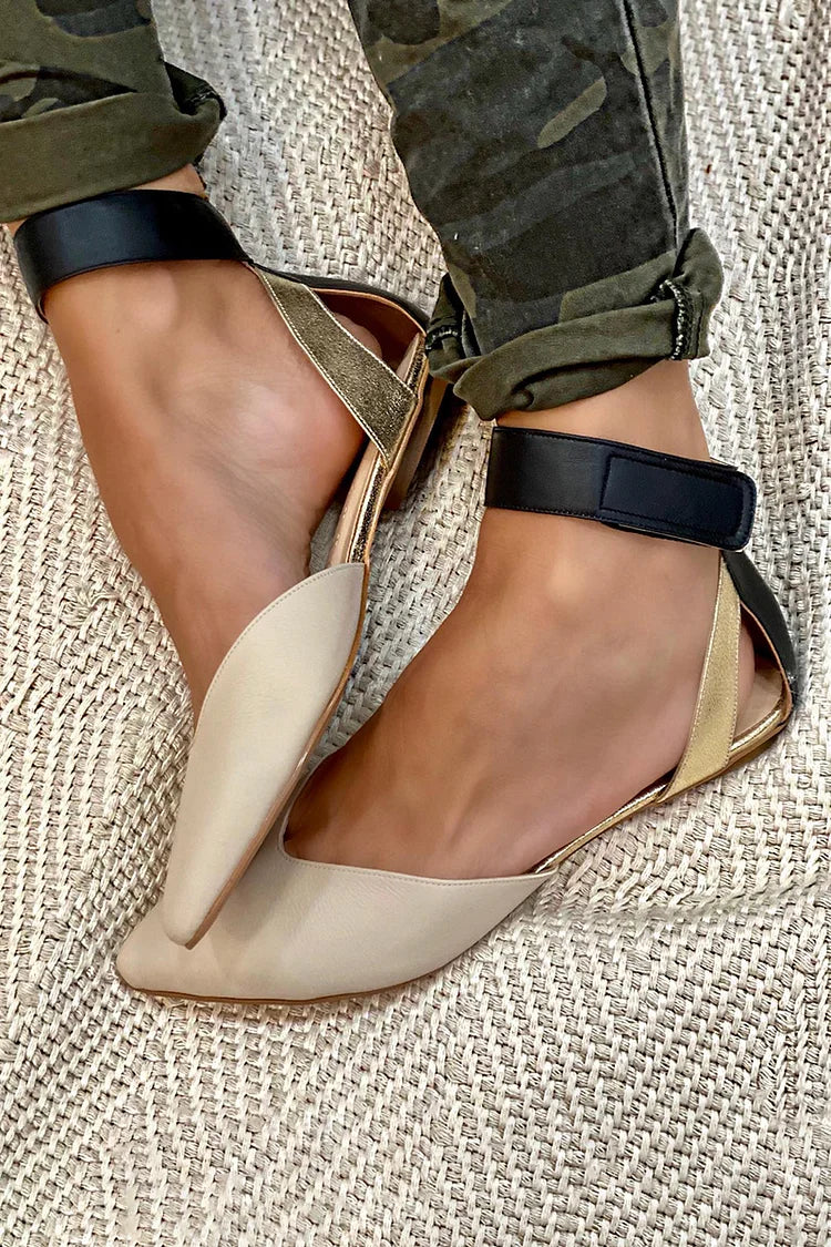 Elaina Cuff Strap Flats in Khaki