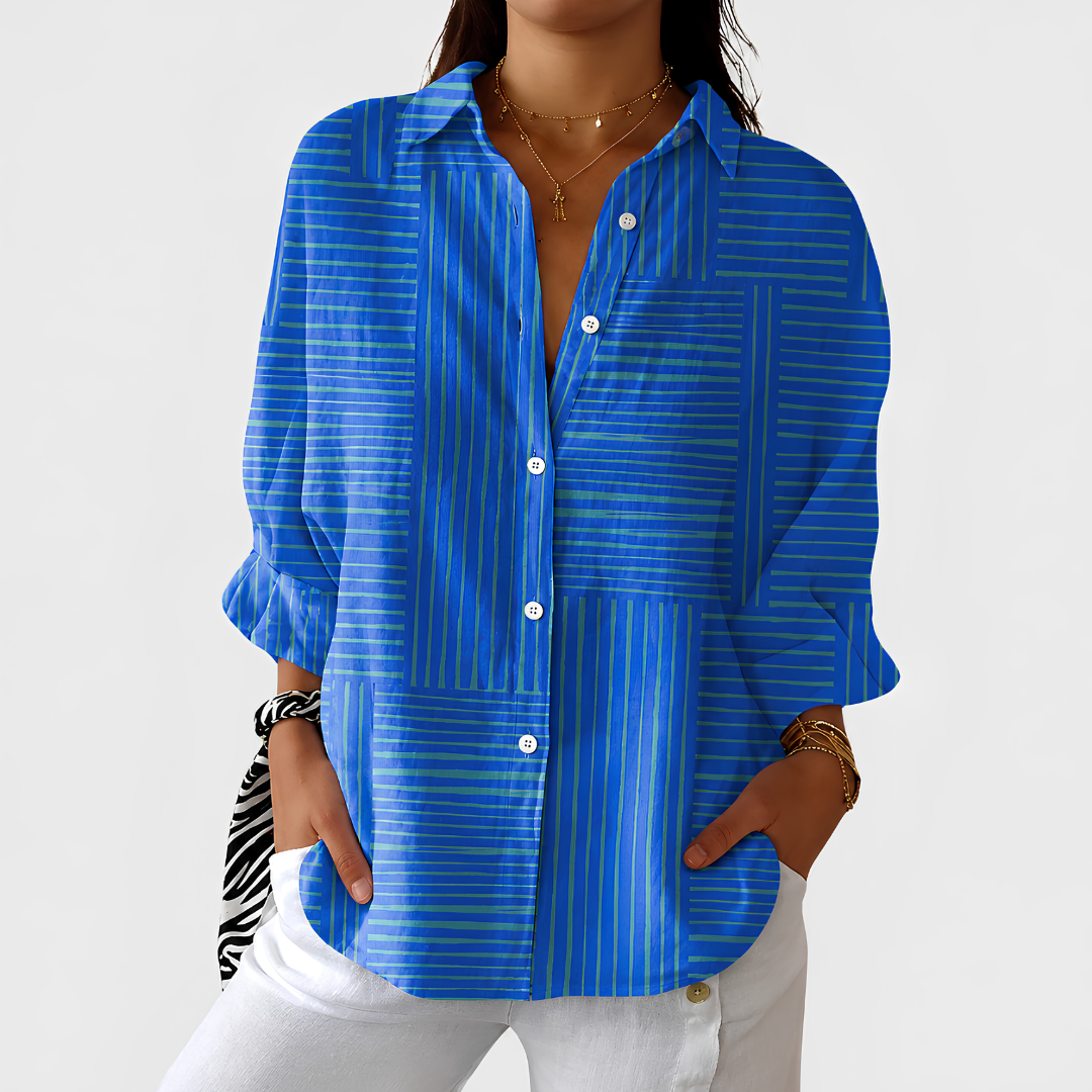 Elaina Patchwork Stripe Shirt