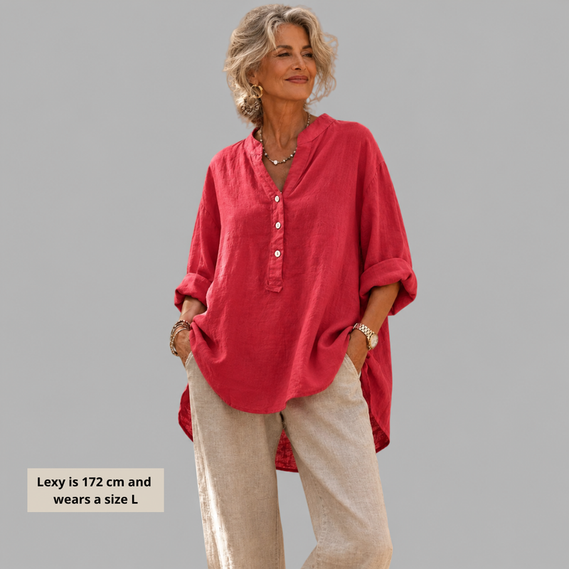 Elin Half-Button Tunic Shirt