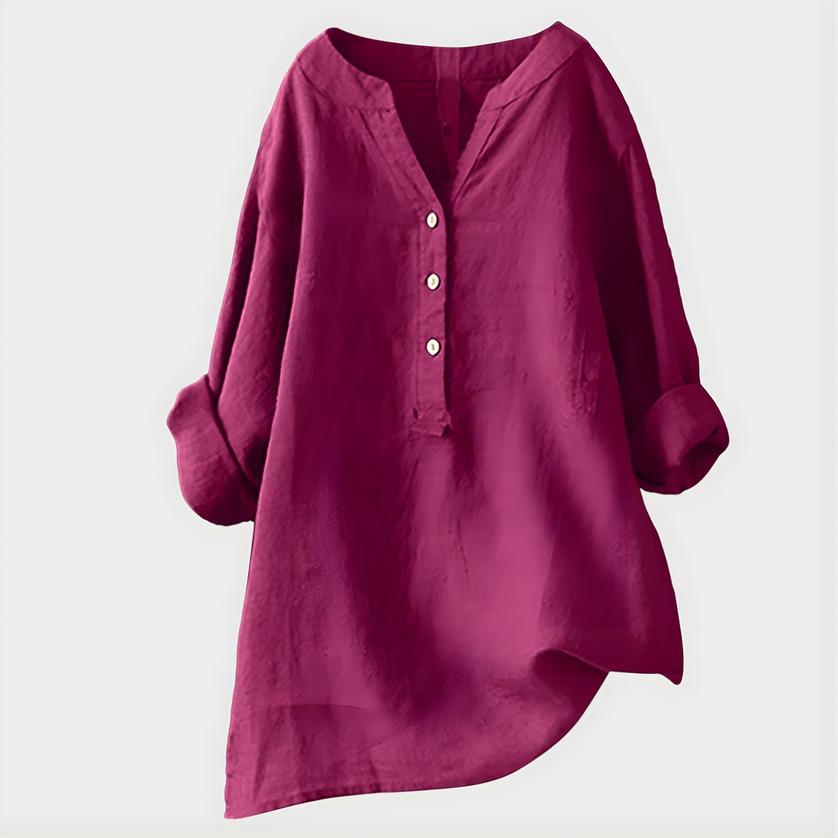 Elin Half-Button Tunic Shirt in Pink
