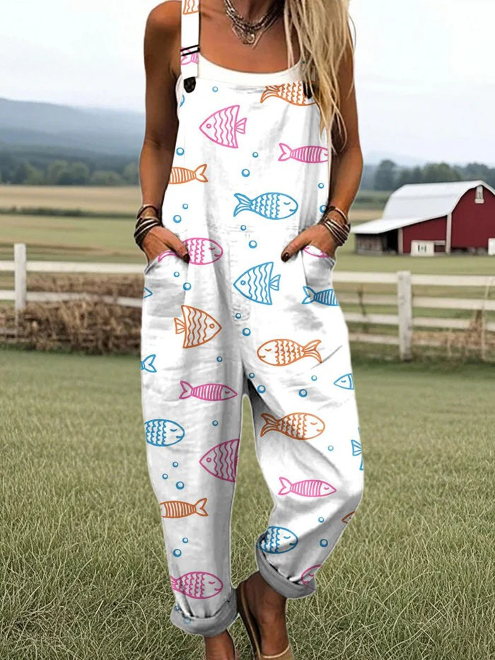 Elisa Doodle Fish Overalls