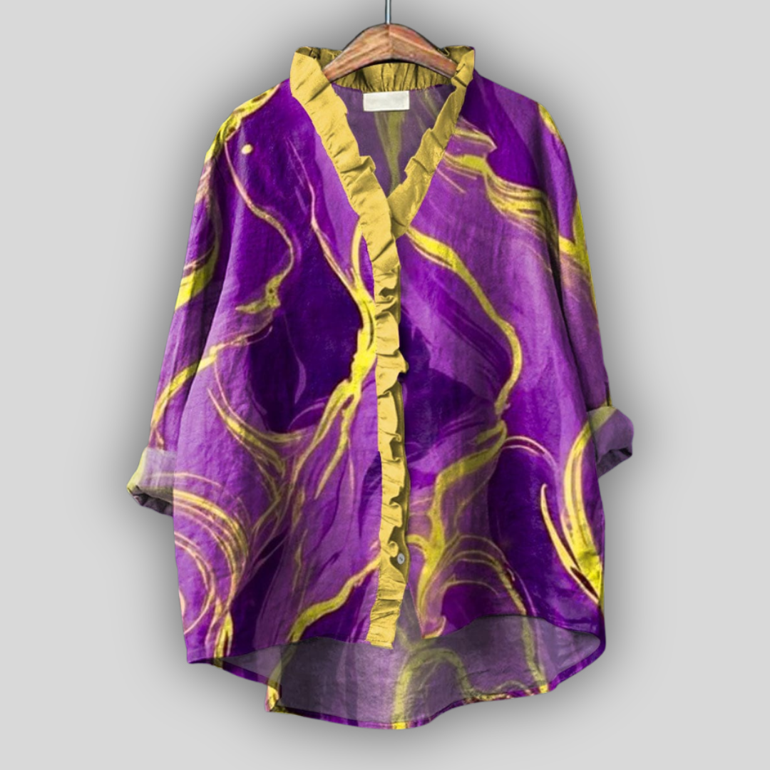Eloisa Marble Ruffle Shirt