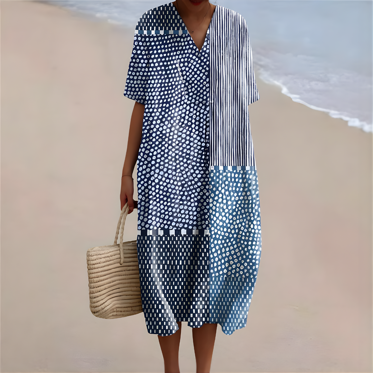 Emmaline Spotted Patchwork Dress