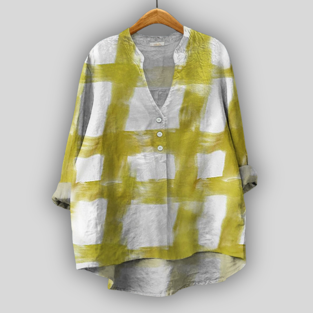 Eowyn Brushstroke Check Top