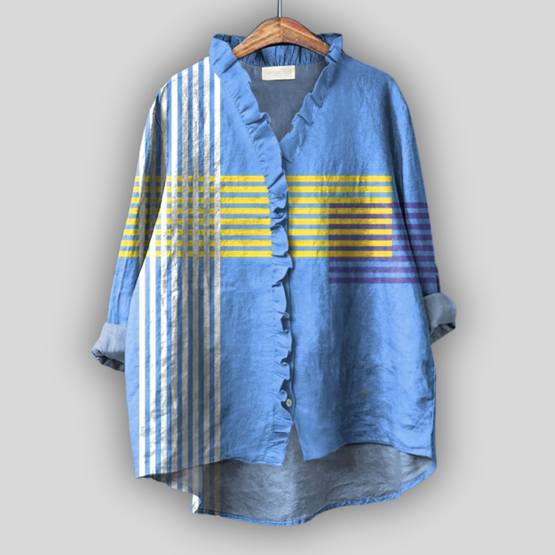 Ethna Striped Ruffle Shirt