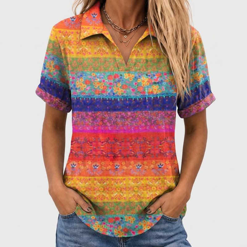 Fabienne Floral Stripe Shirt
