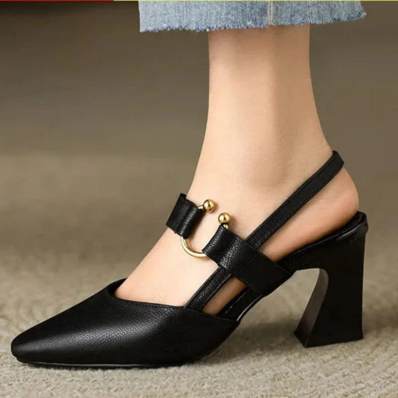Lysandra Elegant Leather Slingback Heels