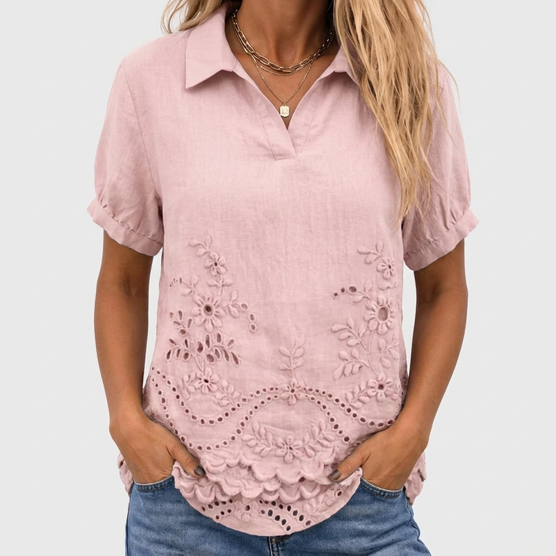 Gerda Eyelet Hem Shirt