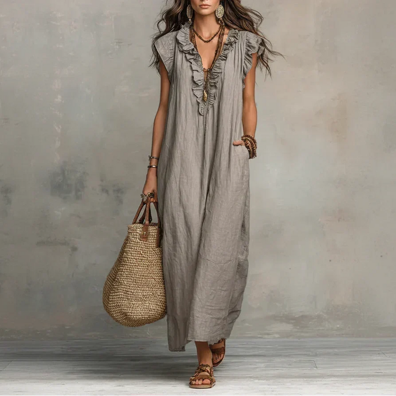 Gwenda Ruffle Neck Maxi