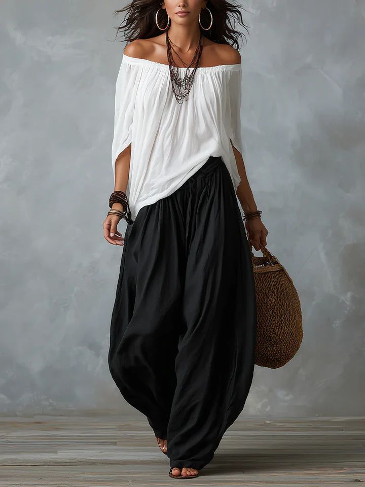 Heledd Off Shoulder Set in White
