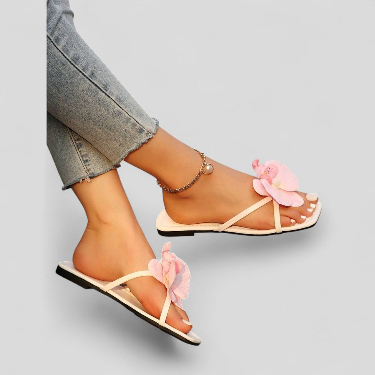 Isabella Flower Strap Flats
