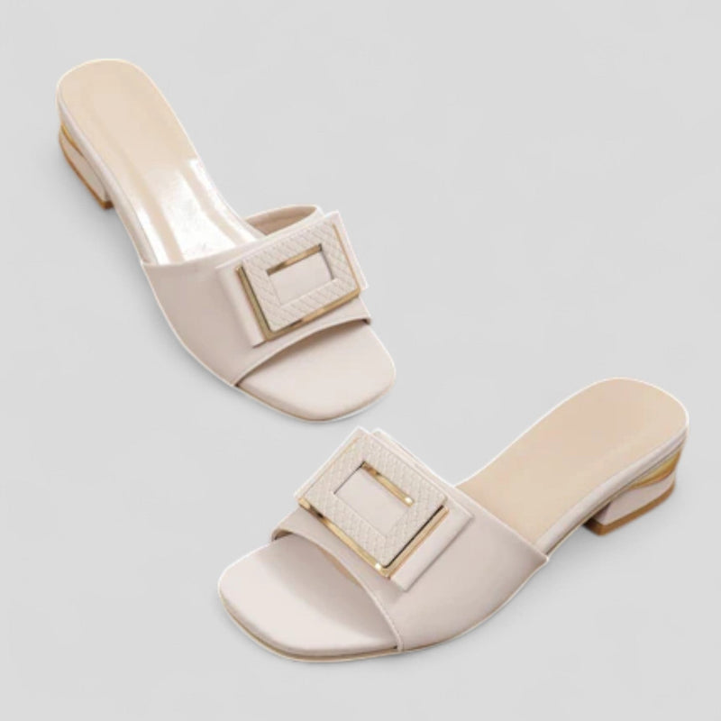 Janice Square Buckle Mules