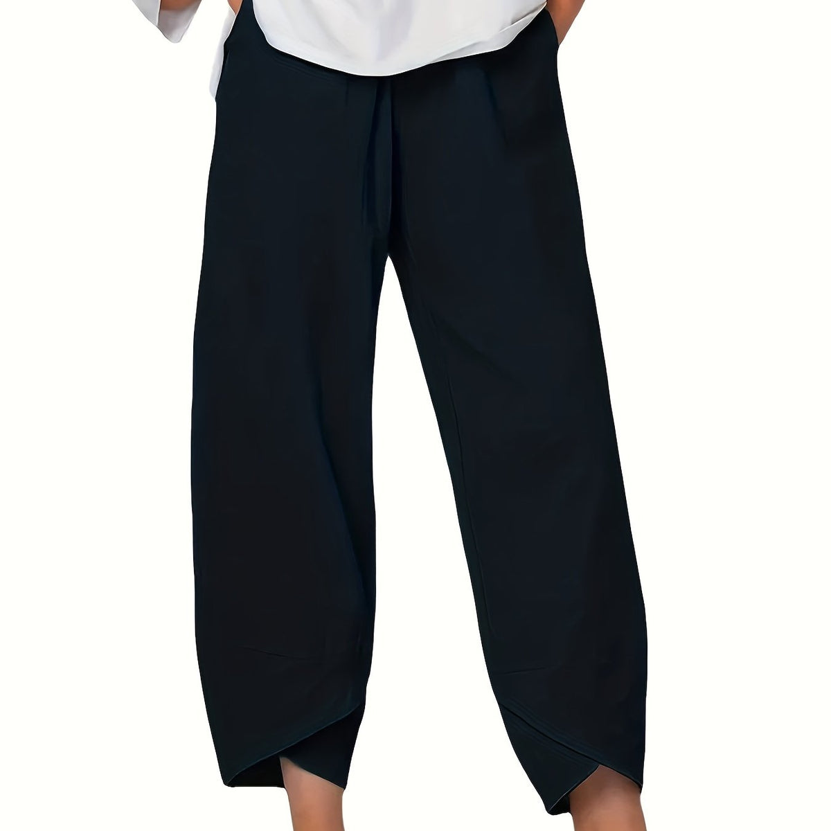 Jemima Petal Hem Trousers in Black