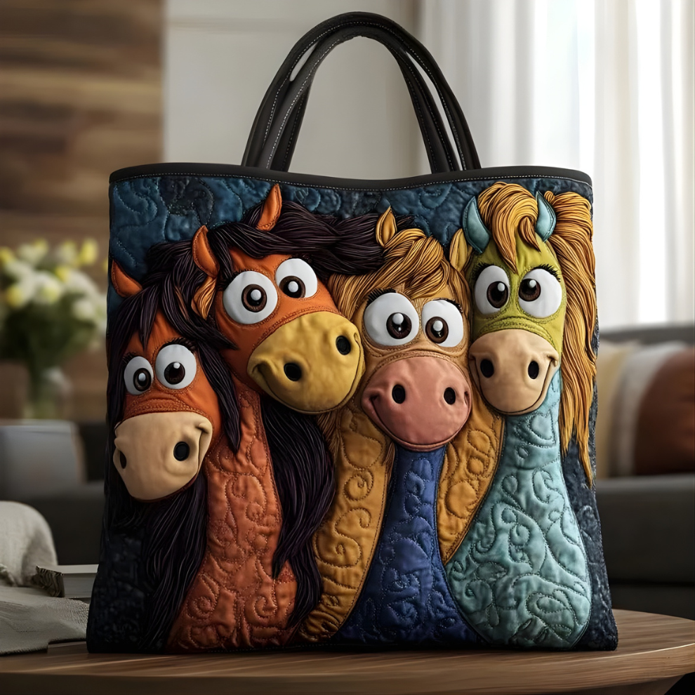 Joanne Quilted Horses Tote