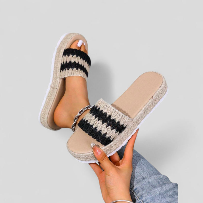 Juliana Braided Platform Slides