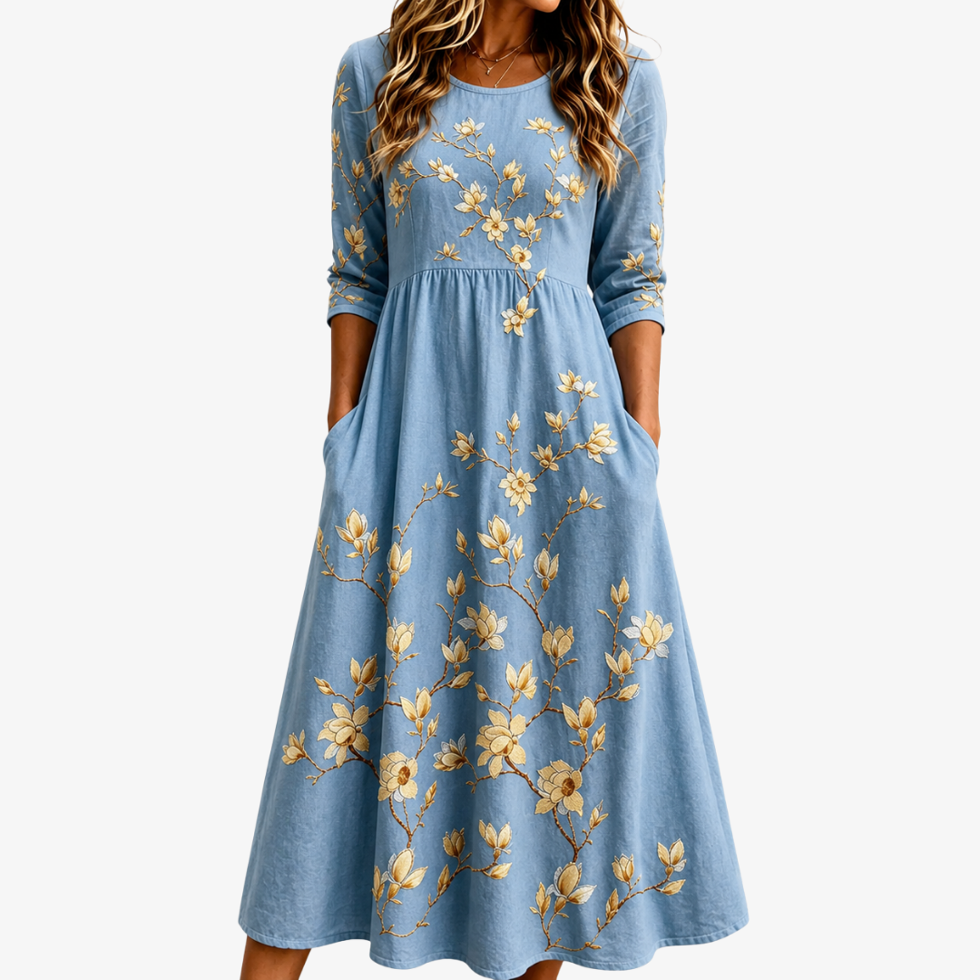 Julianne Magnolia Print Dress
