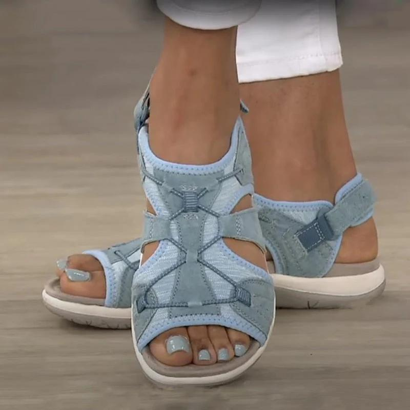 Juliet Toggle Lace Sandals in Blue