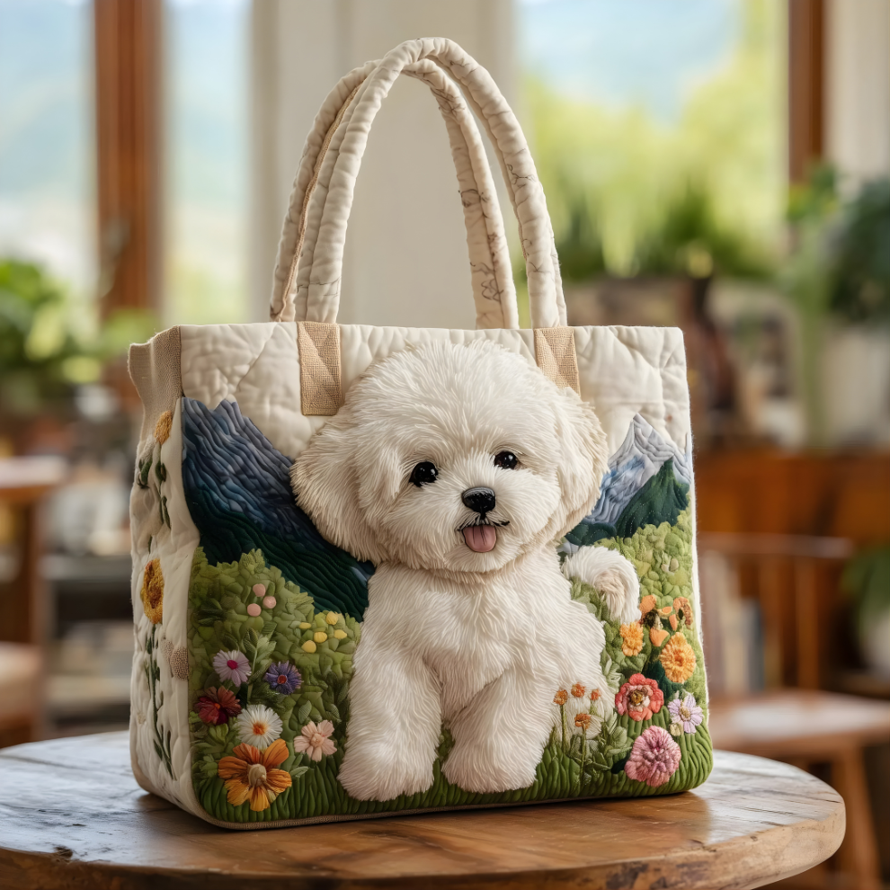 Kaitlin Puppy Meadow Tote