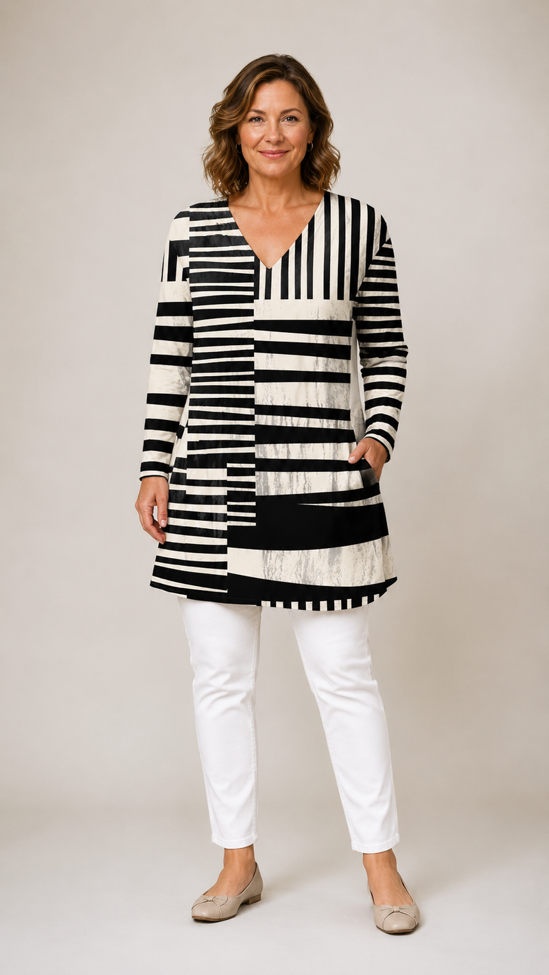 Kasey Graphic Stripe Tunic
