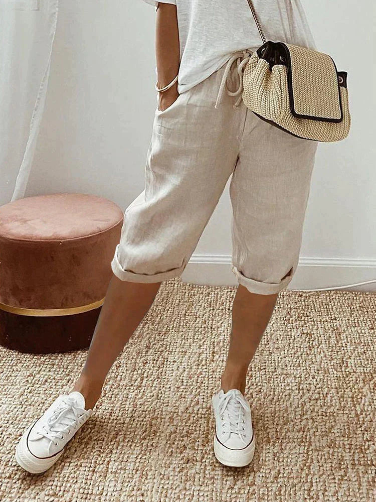 Katy Drawstring Cuffed Shorts
