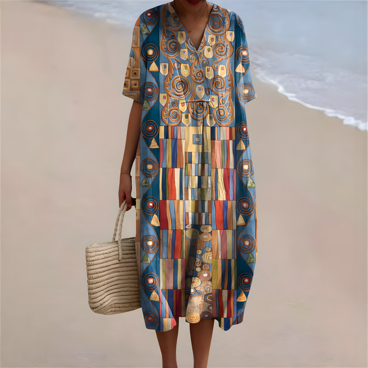 Kezia Mosaic Print Dress