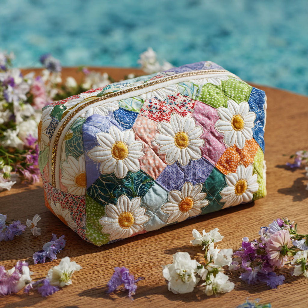 Kiersten Daisy Patchwork Pouch in Multicolor