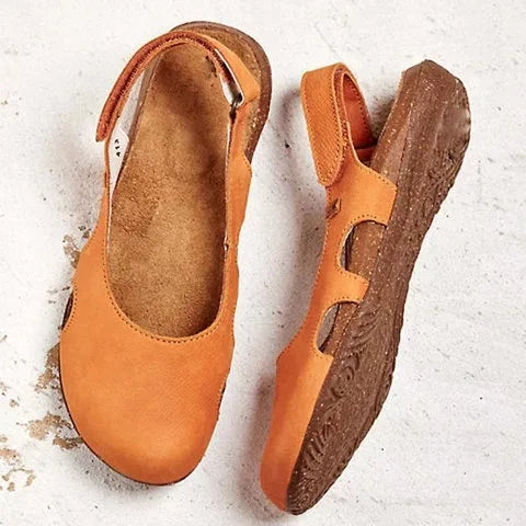 Kimberly Closed-Toe Slingback Sandals in Orange