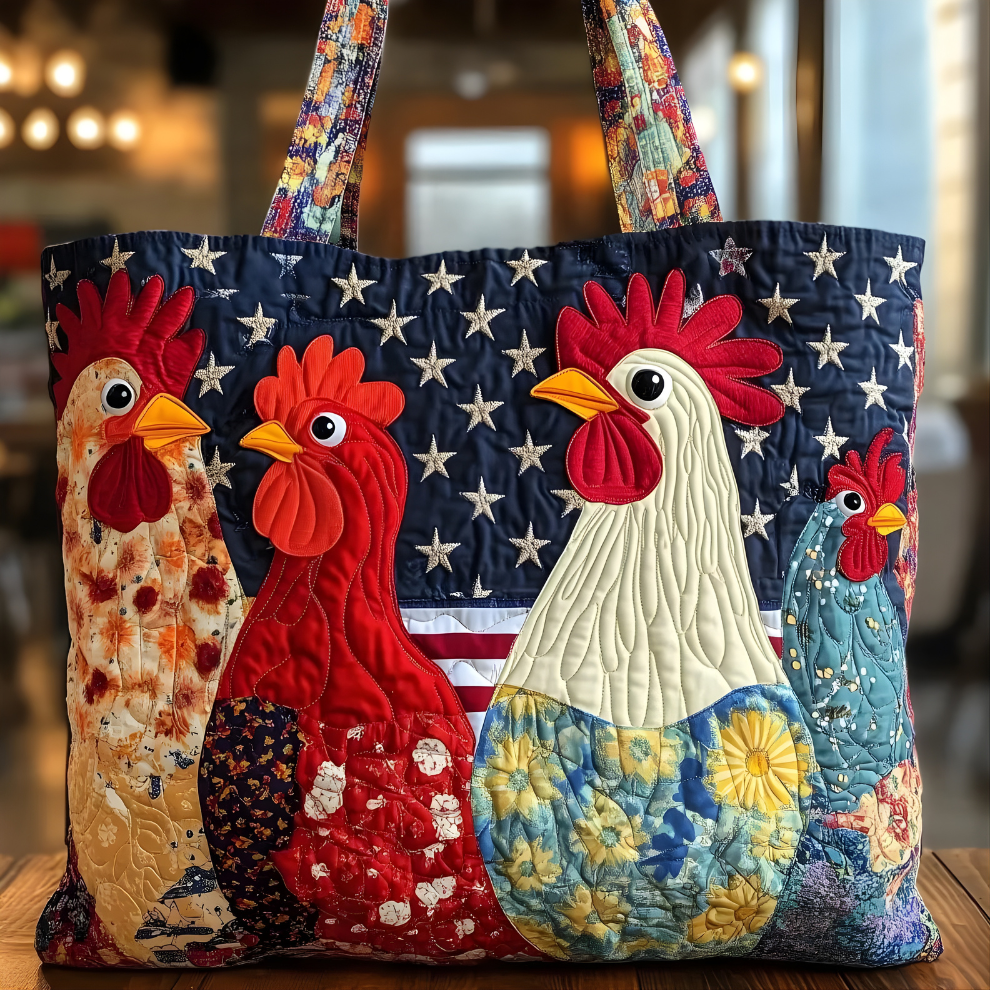 Krystal Rooster Quilted Tote