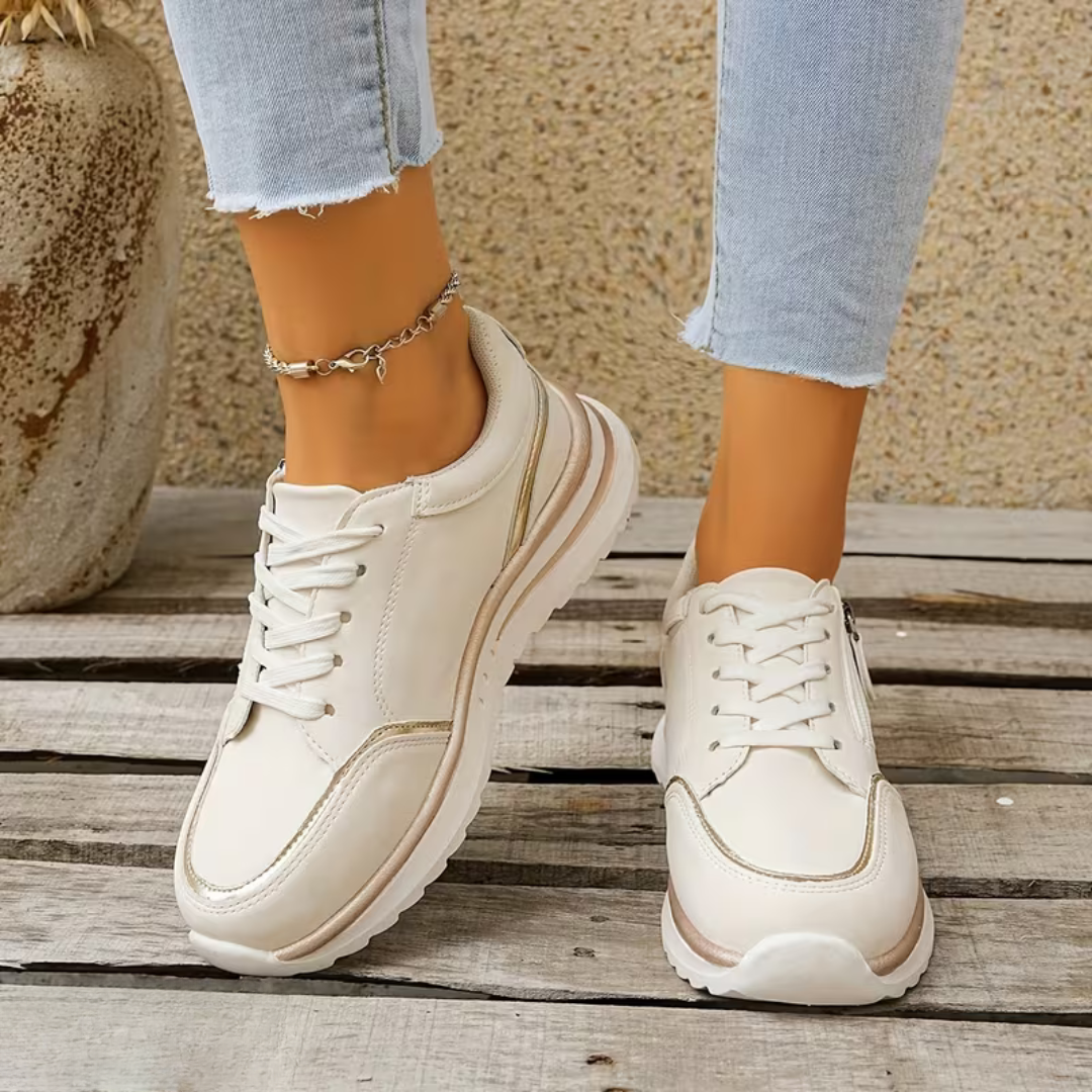 Kyla Side-Zip Sneakers in White