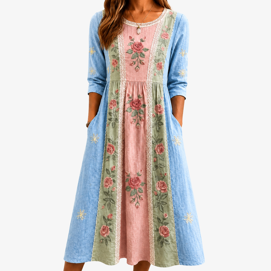 Lynette Floral Patchwork Dress