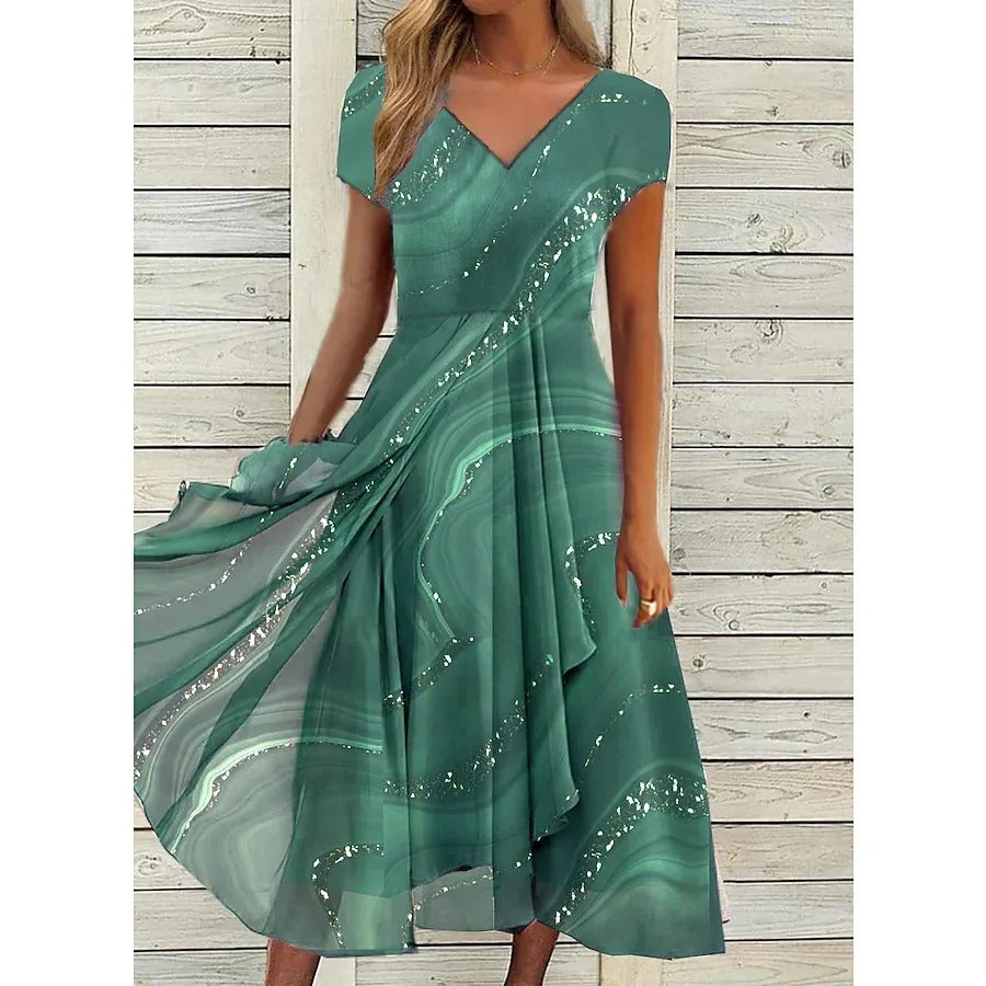 Josephine | Elegant V-Neck Midi Dress