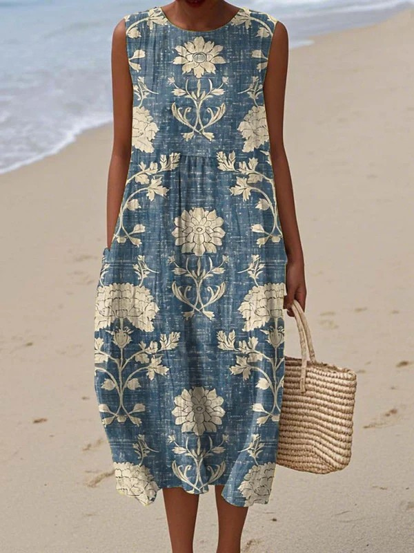Marcy Botanical Print Dress in Multicolor
