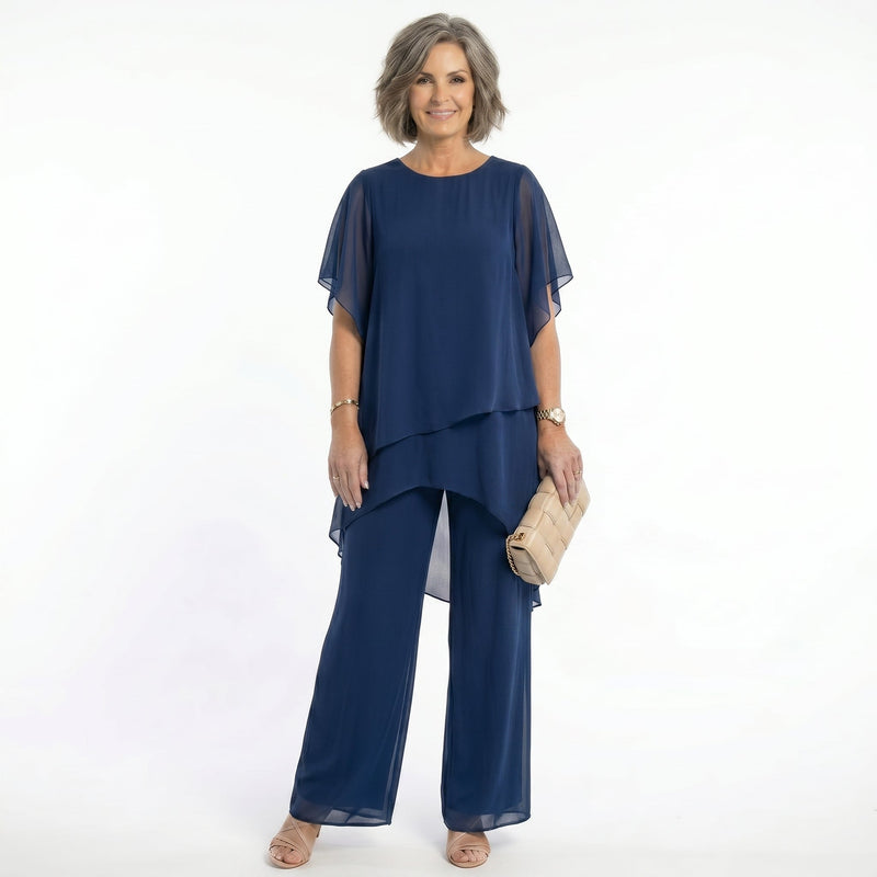 Arabella Tiered Tunic & Wide-Leg Trouser Set