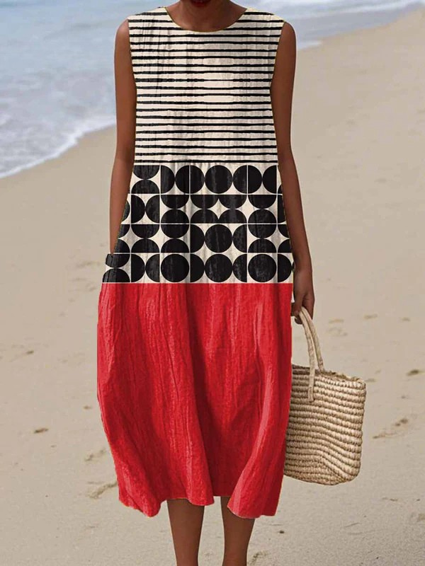 Minerva Graphic Block Dress in Multicolor