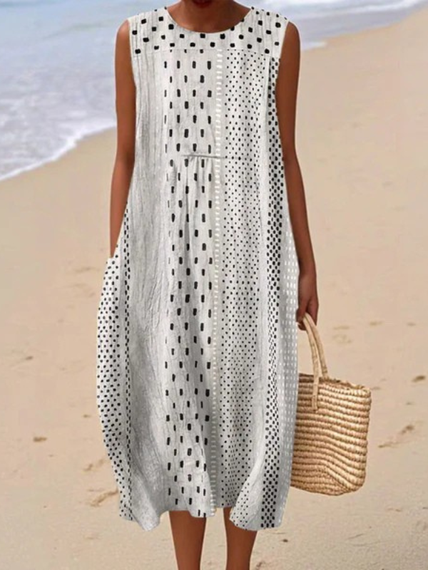 Misty Dot Stripe Sundress in Multicolor