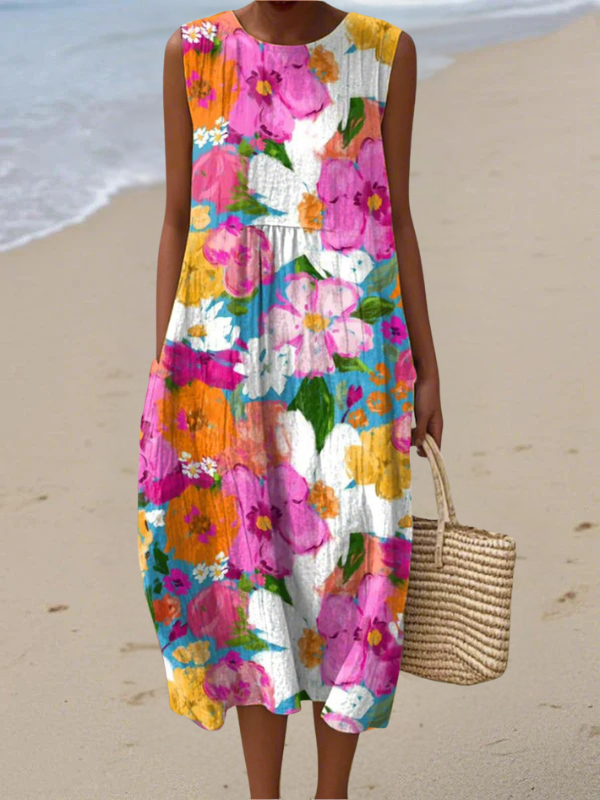 Mollie Bright Bloom Sundress in Multicolor