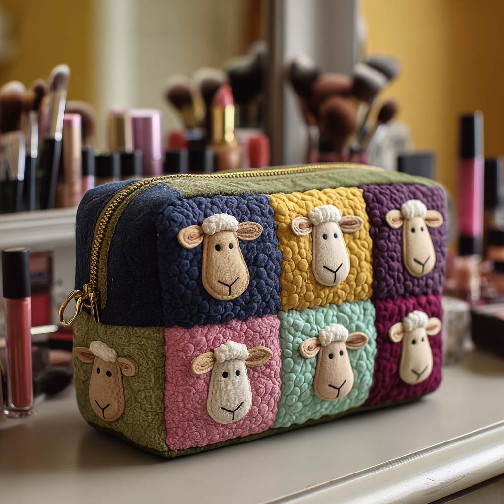Mozelle Patchwork Sheep Pouch in Multicolor