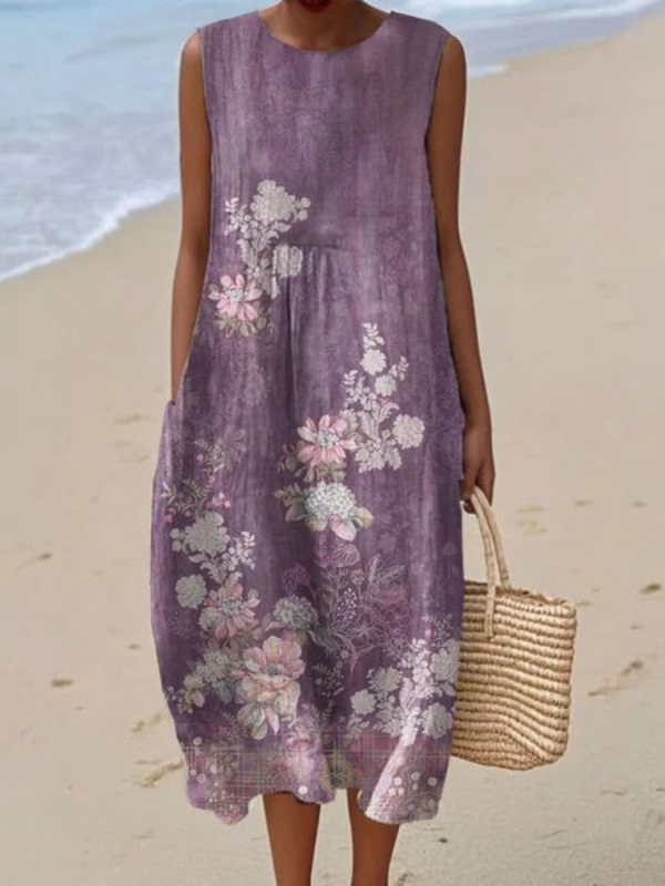 Nan Border Floral Dress in Multicolor