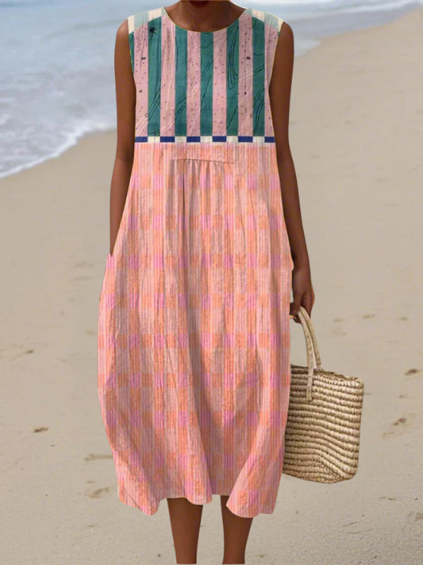 Nelda Stripe Yoke Sundress in Multicolor