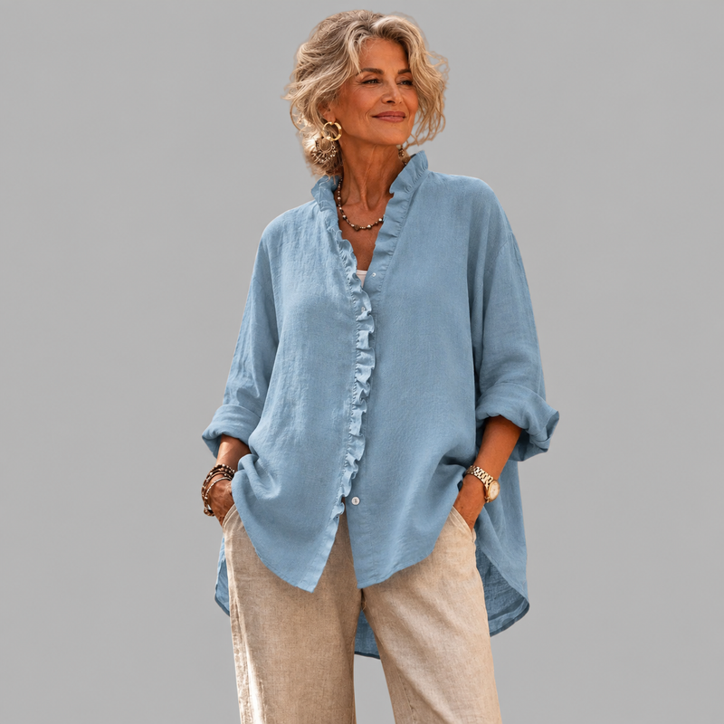 Noreen Ruffle Placket Shirt