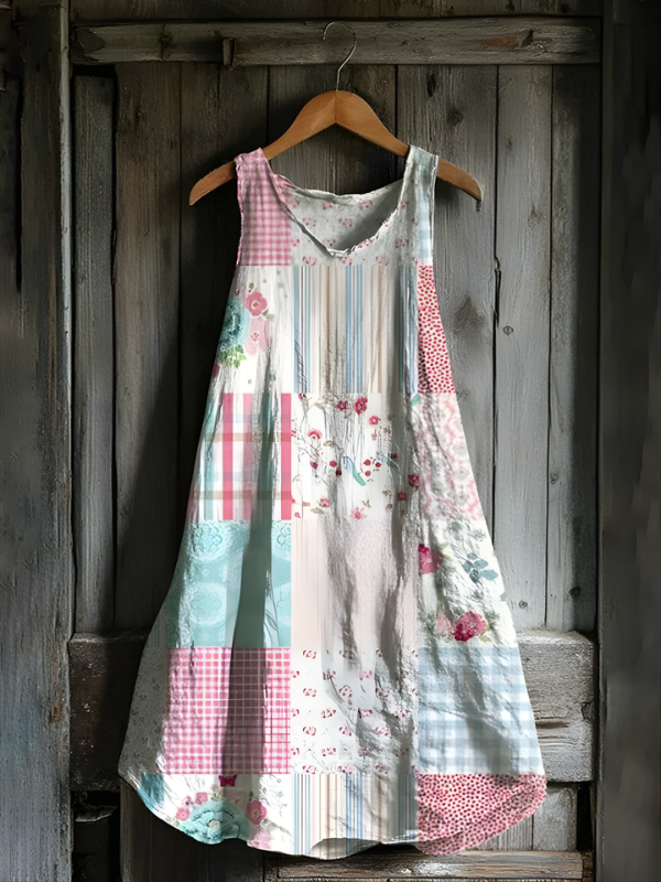 Nuala Pastel Patchwork Dress