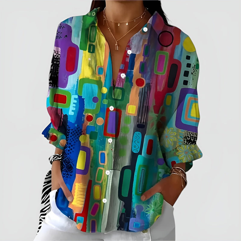 Everly - Blouse with Geometric Pattern
