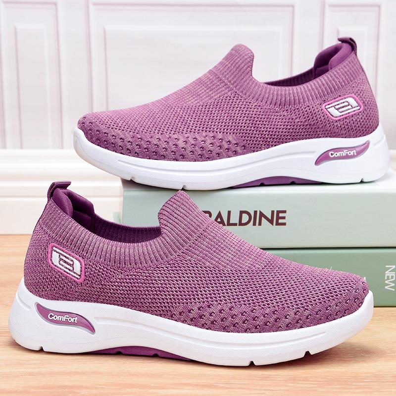 Octavia Stretch Knit Slip-Ons in Purple