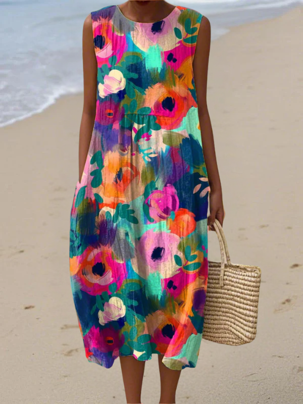 Patience Brushed Bloom Dress in Multicolor
