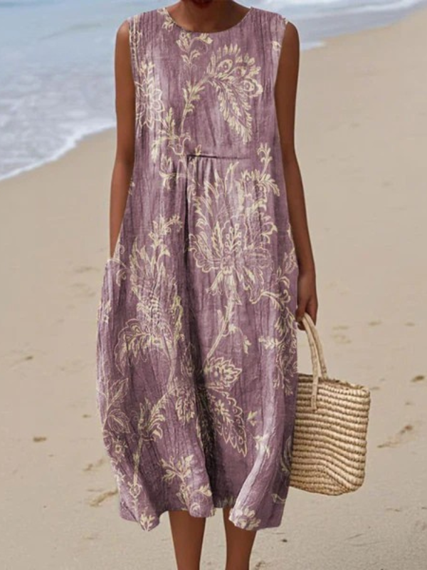 Patty Leaf Scroll Sundress in Multicolor