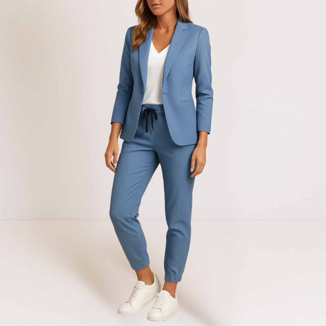 Perrine Blazer Jogger Set in Blue